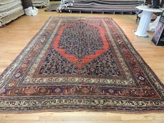 10×16 10×14 Bidjar SIGNED DATED Antique Oriental Area Rug Red Navy ca 1890 WOW!