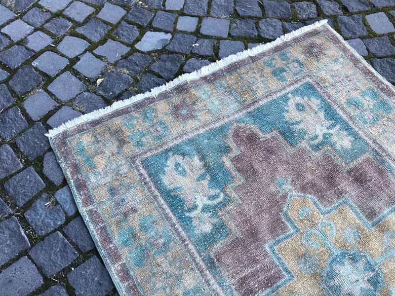 Bohemian Area Rug Handmade Wool Rug Turkish Vintage Traditional Rug Home Decor gallery