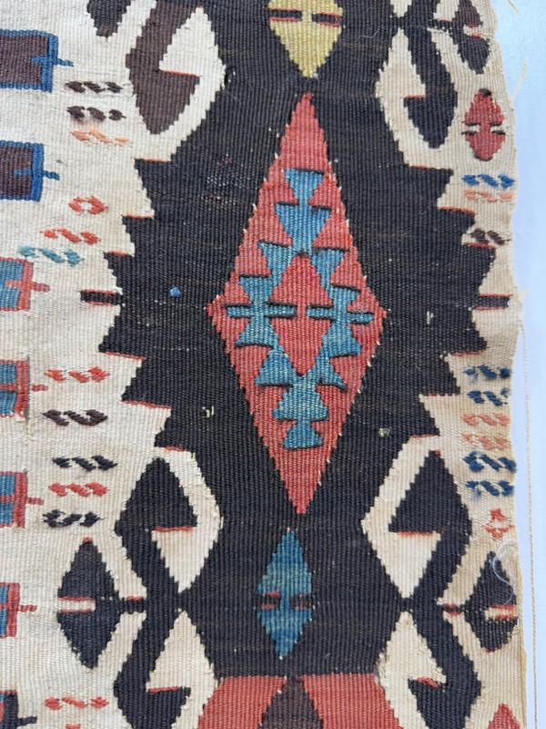 Antique Hand Woven Rare Collectible Turkey Anatolian Wool Weaving Kilim Fragment gallery