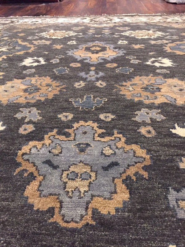 Blue Gray GenuineHand Knotted Oushak Heriz Geometric Area Rug Carpet 7’9x9’8,#73 gallery