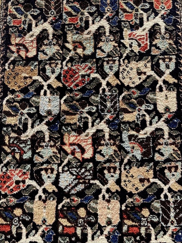 3 X 15 Rare Antique 100% Wool Kurdish Runner Rug Beautiful Pattern Arabesques gallery