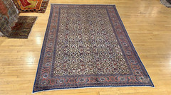 Pre-1900’s Antique Wool Pile Natural Dye Bohemian Hereke Area Rug 7x10ft