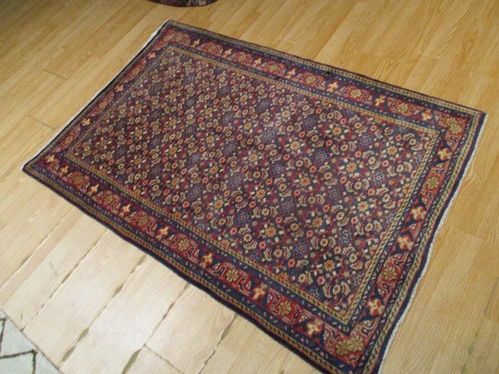 ESTATE 3x5 CIRCA 1960 TRIBAL MAHI VEGETABLE-DYE HANDMADE-KNOTTED WOOL RUG 583383
