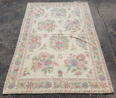 Vintage Hand Woven Traditional Kashmiri Multicolor Kilim Rug Carpet 147×119 cm