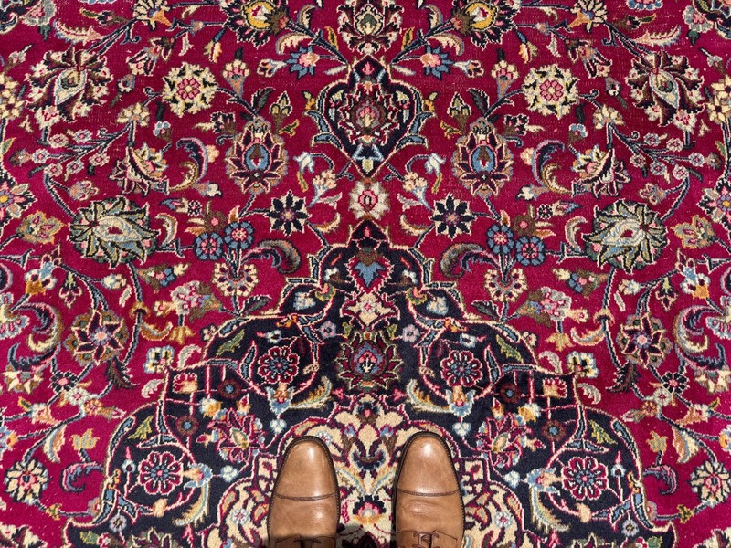 9x12 ANTIQUE ORIENTAL RUG RED BLUE PINK PURPLE HANDMADE fine vintage big 10x13 gallery