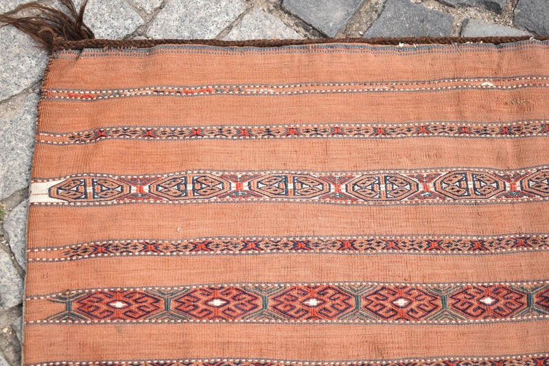 Stunning! Antique Rare Turkoman Yomud Camel Chuval Collector's Item Mafrash Rug gallery