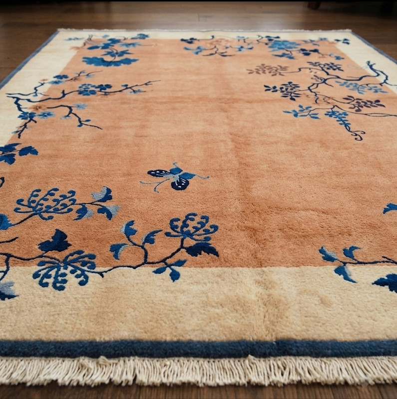 9×12ft Handmade Chinese Art Deco Rug Floral Wool Area Rug Oriental Vintage Decor gallery