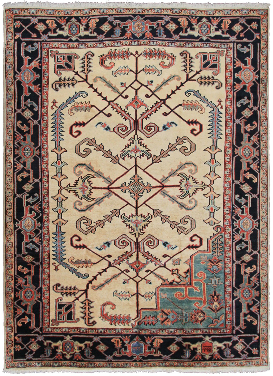8x12 Rare Vintage Handmade Traditional Oriental Area Rug Sampler Design Ivory gallery