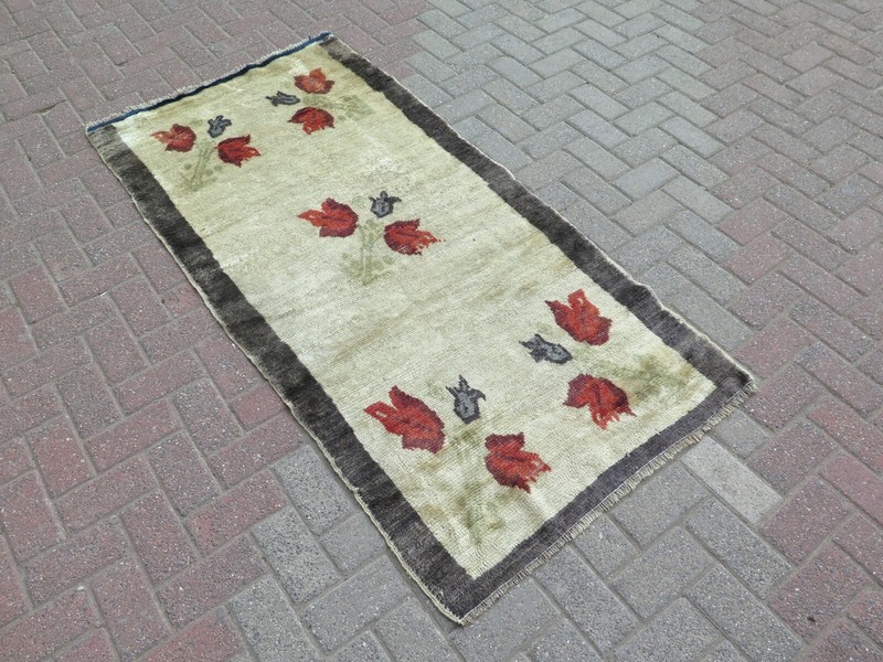 Vintage Rug, Area Rug, Wool Rug, Floral Carpet, Boho Rug, Turkish Carpet 36"x74" gallery