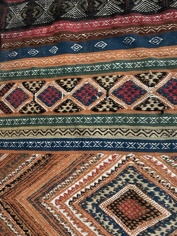 VTG Fringed Multicolored Kilm Rug 71 X41 Inches Without Fringe gallery