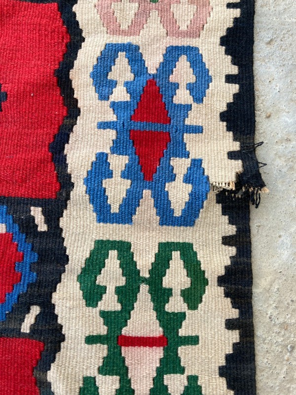 Vintage Handmade Traditional Turkish Anatolian Wool Kilim Runner Rug 118x59 cm gallery