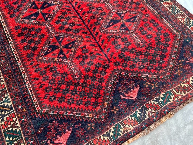 5'9x7'10 Ft Vintage Caucasian Geometric Medallion Hand Knotted Wool Rug gallery