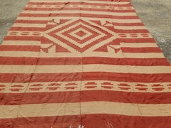 Distressed Vintage Handmade Scandinavian Style Wool Multicolor Kilim 9.3×7.3 ft