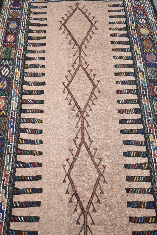 Camel Wool Kilim Rug 3'4'' x 5'9'' ft Caucasian Embroidered Weave Kilim Area Rug gallery
