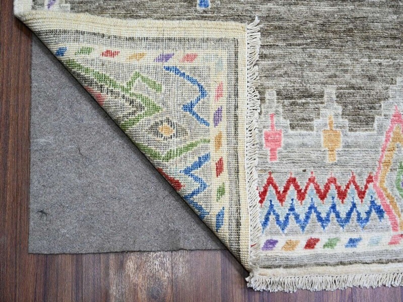 9'9"x13'6" Ash Gray, Intricate Geometric Motifs, Natural Dyes, Finer Oushak Rug gallery