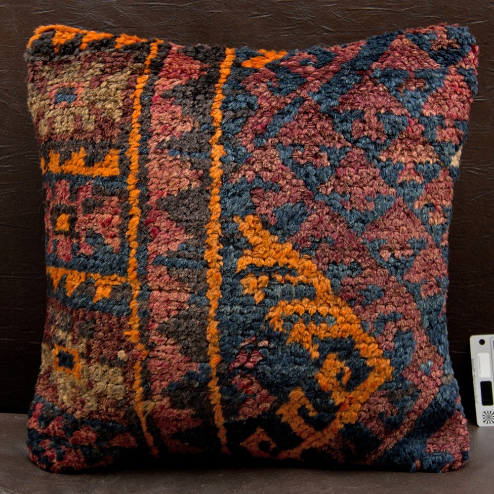 16"x16" 40x40 Hand Knotted Turkish Wool Carpet Rug Vintage Pillow Cover Cushion
