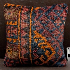 16″x16″ 40×40 Hand Knotted Turkish Wool Carpet Rug Vintage Pillow Cover Cushion
