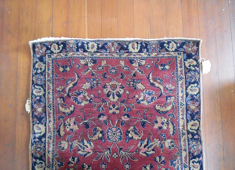 Antique Sarouk Rug 2'8" X 5'8" Runner Floral Design gallery