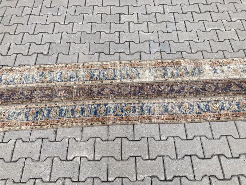 Brown rug, Turkish rug, Vintage Rug, Patchwork rug, Runner rug, 2.1 x 10 ft gallery