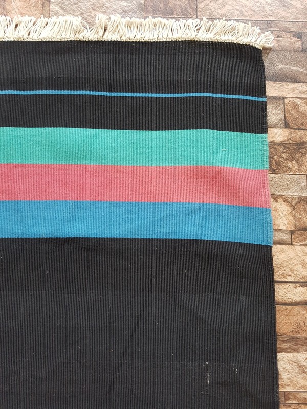 Vintage Handmade Traditional Turkish Striped Kilim Floor Rug Carpet 242x75 cm gallery