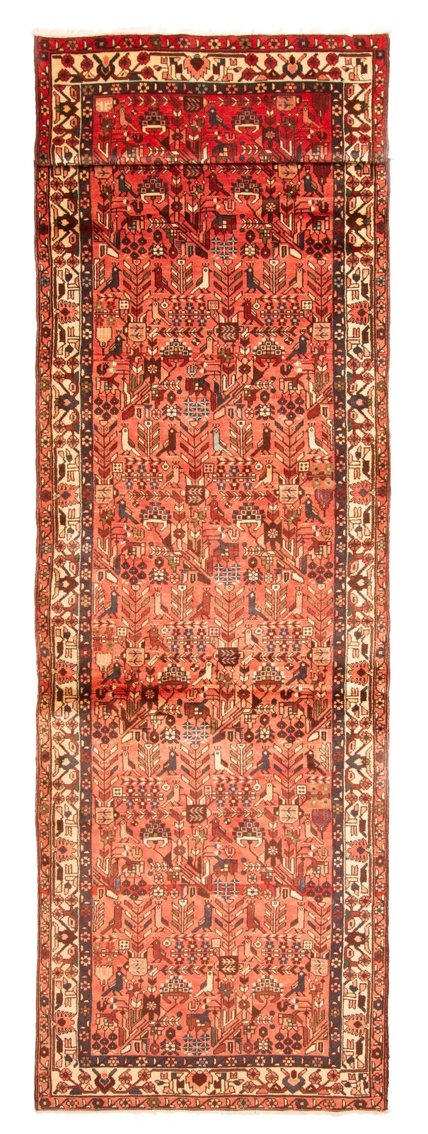 3'6" x 13'3" Vintage Hand-knotted Runner Rug Traditional Oriental Wool Carpet gallery