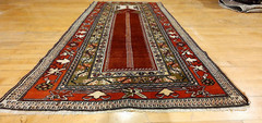 Unique Antique Cr1939s Multi-Colored Wool Pile Milas Prayer Rug 4’2″ x 6’7″