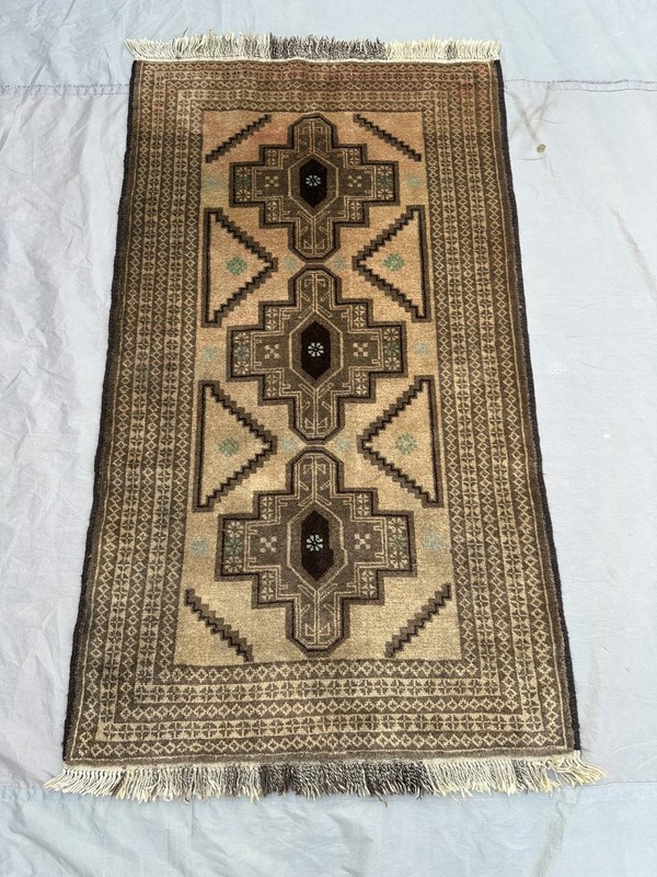 2'10x5 ft Vintage Afghan Hand Knotted Wool Rug Tribal Geometric Oriental Carpet gallery