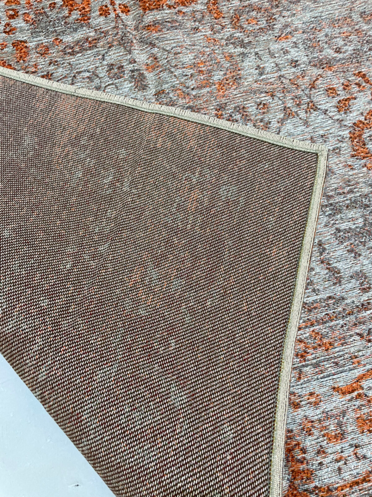 Oriental Machine Made Wool Area Rug Turkish Oushak Gray/Rust/Blue 5'2" x 7'7" gallery