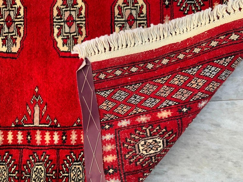 Vintage Afghan Jaldar Bokhara, Wool Area Rug, Traditional Carpet (2x4 ft.) gallery