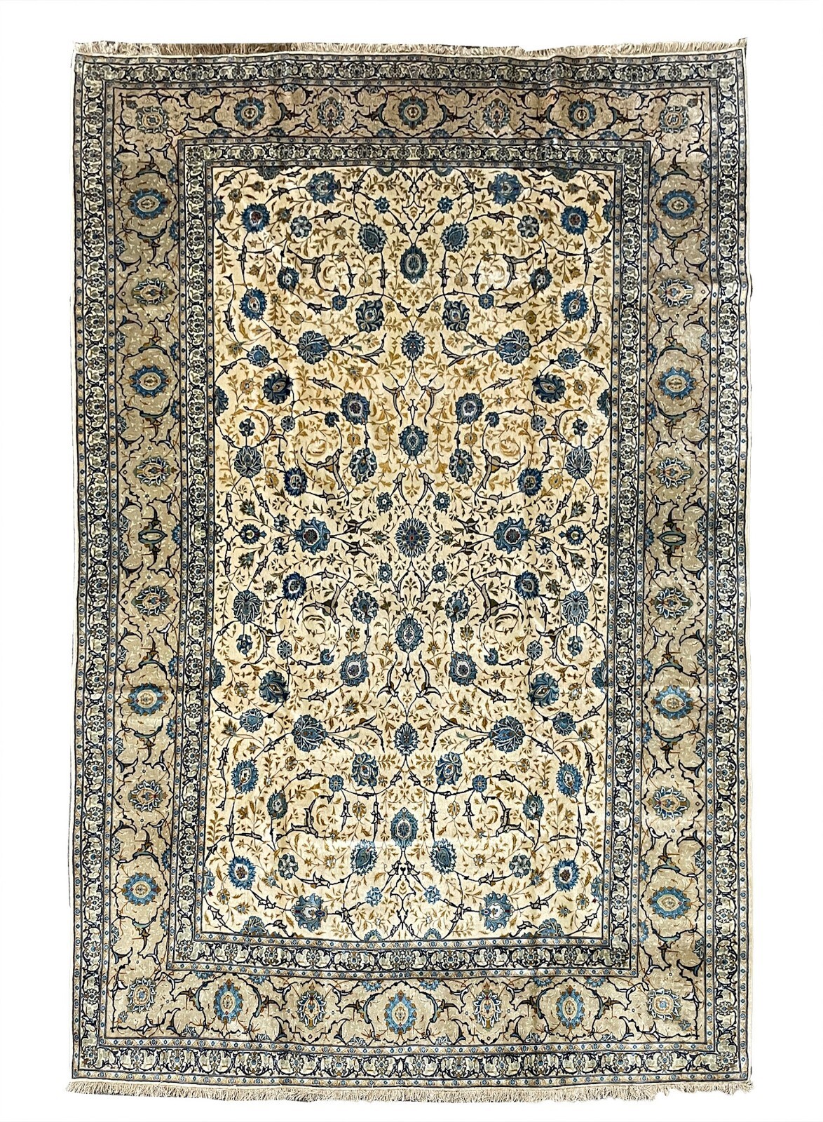 SUPER FINE KESHAN CARPET HAND MADE EASTERN WOOL RUG BY ESFANIAN 14'9" X 9'8" gallery