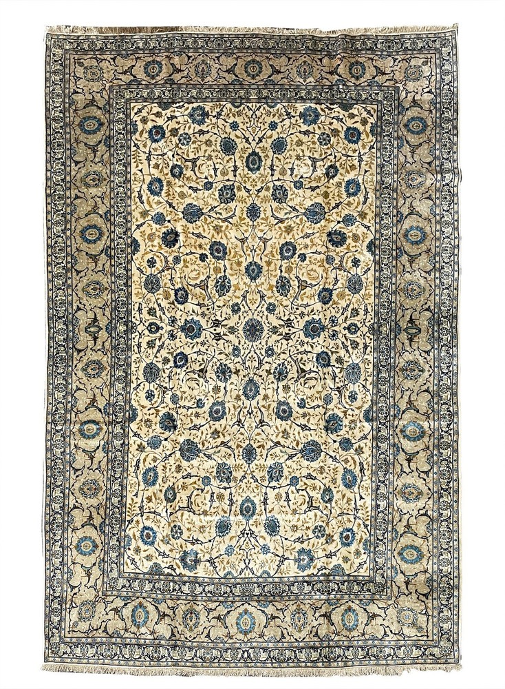 SUPER FINE KESHAN CARPET HAND MADE EASTERN WOOL RUG BY ESFANIAN 14'9" X 9'8"