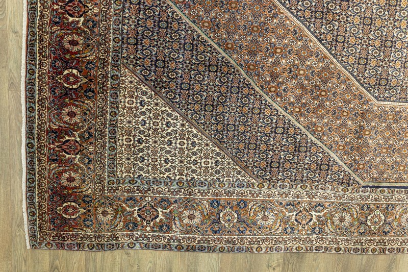 Vintage Oriental Area Rug 13x13.6 ft Navy Rust – Oversized Square Luxury Decor gallery