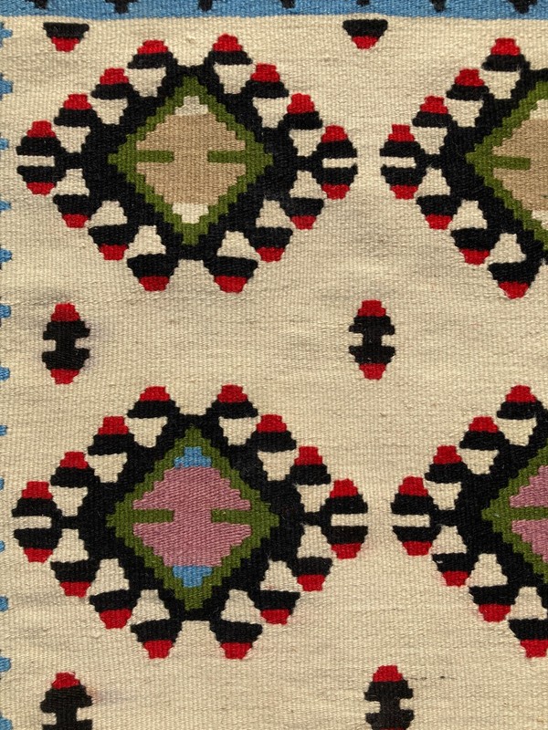 Vintage Handmade Traditional Geometric Wool Kilim Runner Rug 198x52 cm gallery