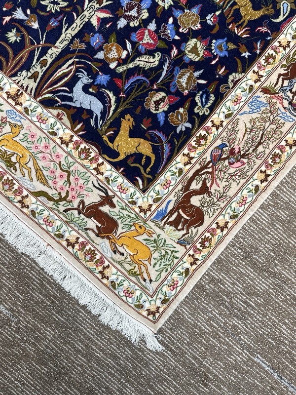 Signed Sarafian Tree of Life Rug 4.2x6.6 Ft Silk & Wool on Silk Handmade Carpet gallery
