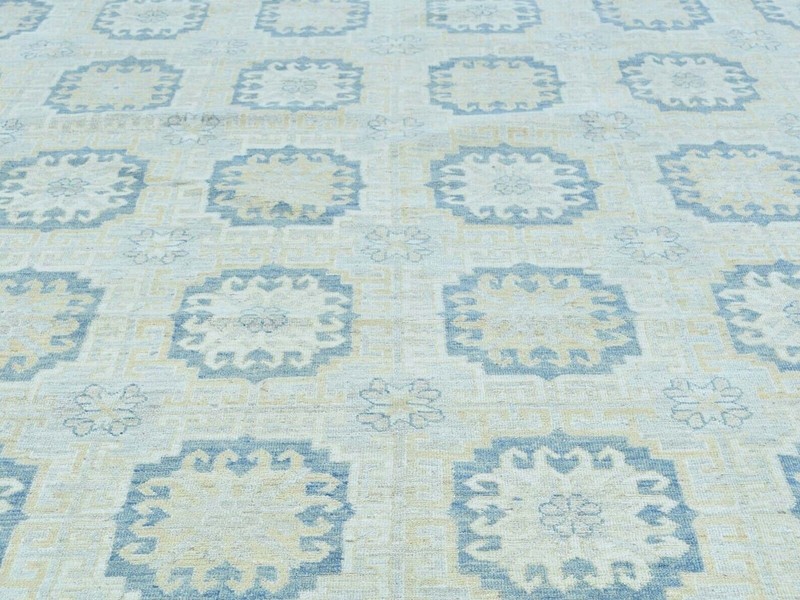 13'1"x17'7" White Wash Khotan Design Hand Knotted Pure Wool Oriental Rug gallery