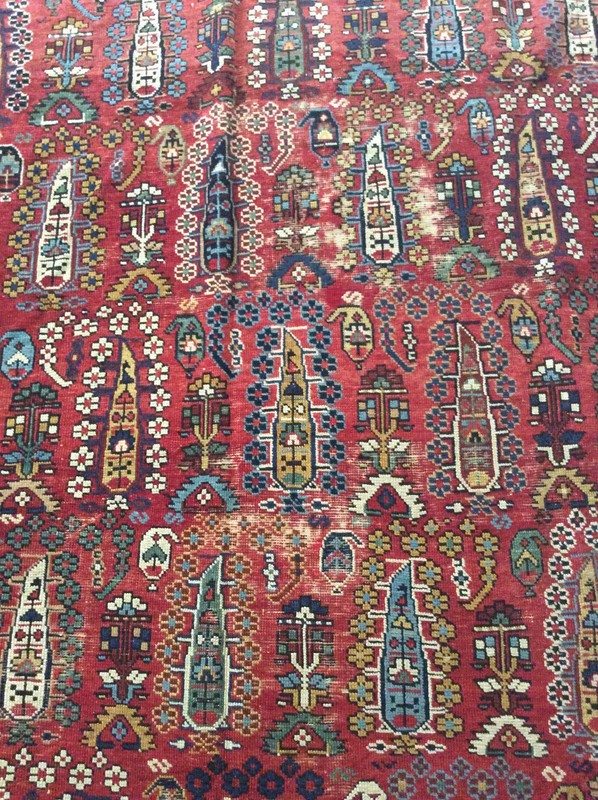 ANTIQUE CAUCASIAN RUG WIDE RUNNER KALLEGI CIRCA 1920 HAND KNOTTED gallery