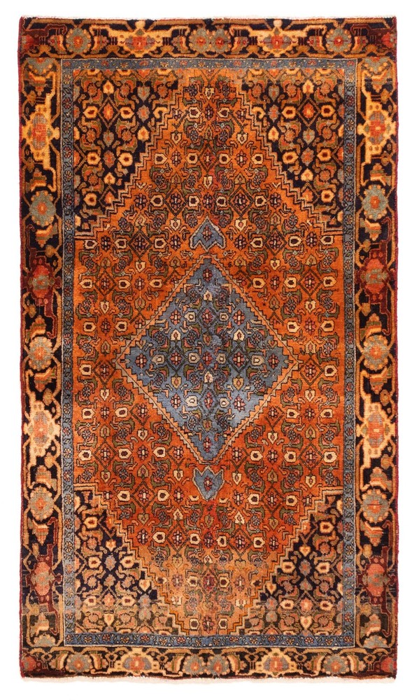 Vintage 3'10" x 6'8" Traditional Hand Knotted Vegetable Dye Wool Area Rug