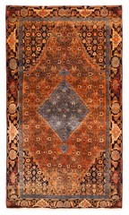 Vintage 3’10” x 6’8″ Traditional Hand Knotted Vegetable Dye Wool Area Rug