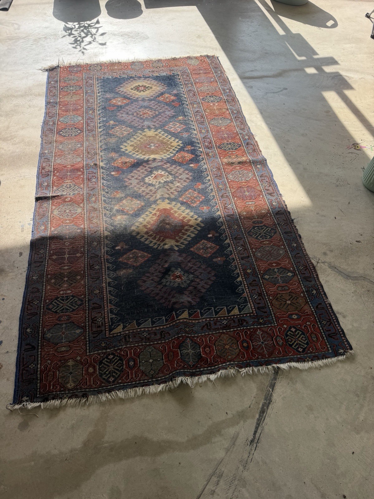 Authentic Hand Knotted Caucasian Kazak Wool Rug 4.8x8.6ft | Good Condition ! gallery