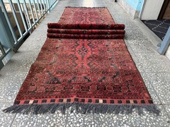 3×13 Afghan Hand Knotted Turkmen Rug Antique Oriental Traditional Runner Carpet