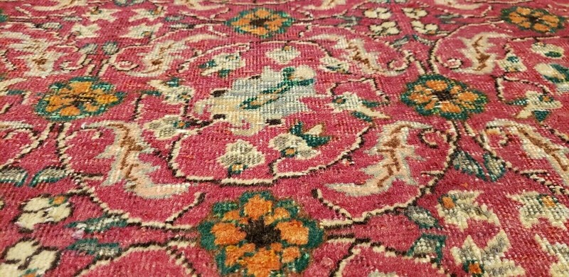 7x10ft Pomegranate Red Area Rug| Living Room Rug |Cr1920-1939s Antique Wool Pile gallery