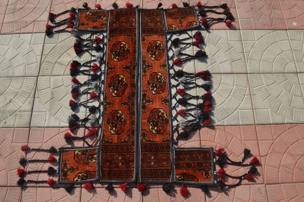 COLLECTORS’ ITEM Antique Pair Of Turkoman Bukhara Jalar Tend For Wall Hang gallery