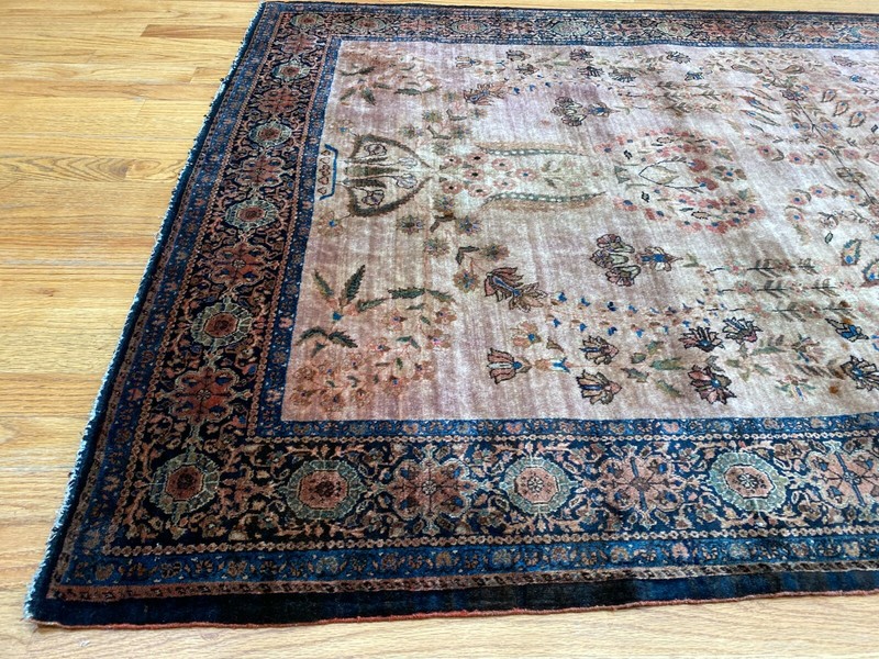 ANTIQUE SAROUKK HAND-KNOTTED UNIQUE WOOL ORIENTAL RUG 4' x 6'7" gallery