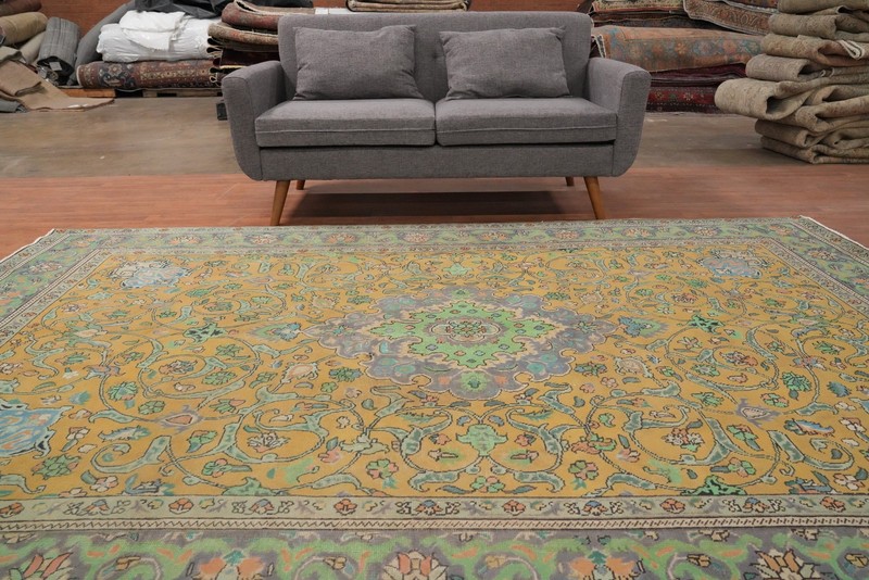 Vintage Wool Traditional Orange Area Rug 7x10 ft Hand-knotted Floral Carpet gallery
