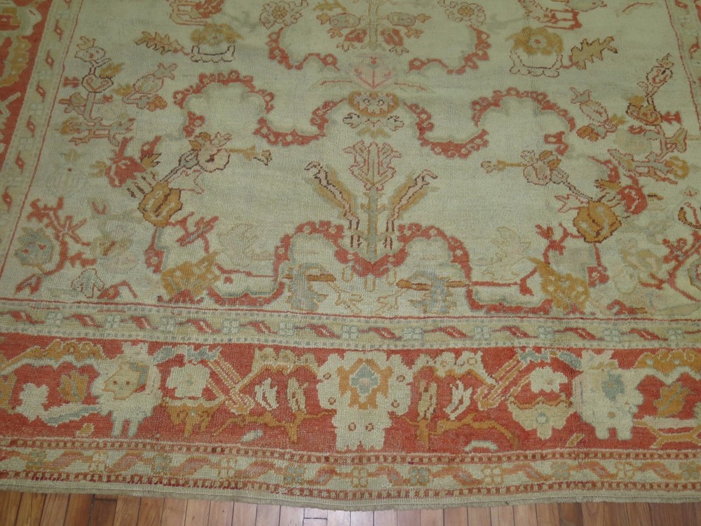 Antique Gorgeous Turkish Oushak Ushak Rug Size 10'6''x13'3''