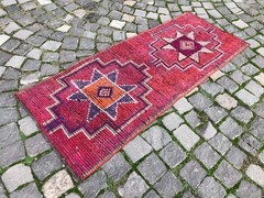 Turkish Vintage Rug Handmade Wool Rug Bohemian Runner Rug Home Rug1,9 x 4,5 ft