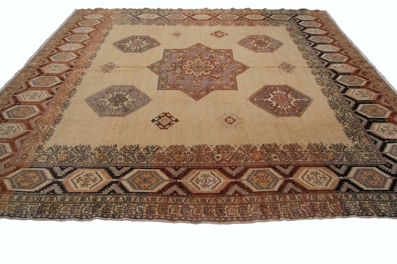 9x12 Magnificent Vintage Handmade Beige Area Rug Ikat Design Neutral Earth Tones gallery
