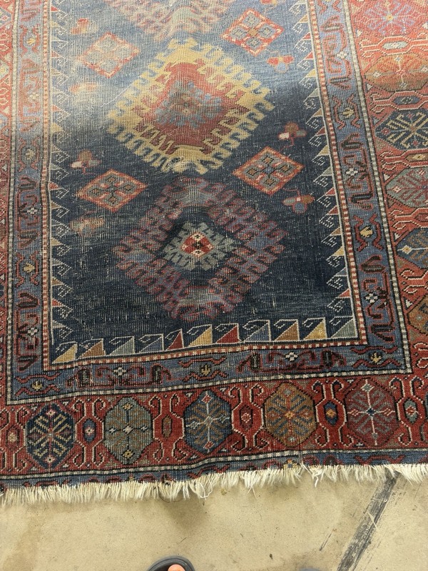 Authentic Hand Knotted Caucasian Kazak Wool Rug 4.8x8.6ft | Good Condition ! gallery