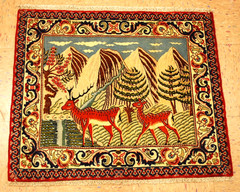 NATURAL WOOL Old Oriental Rugs,Hand Woven,knotted size Approximately 2’4″ x 2’9″