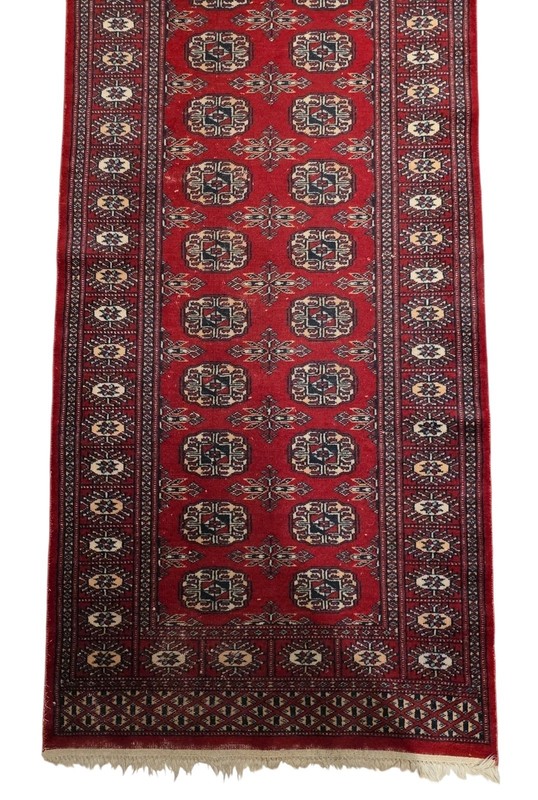 Aprx 2.5 X 12 Afgahn Hand Knotted Turkmen Bokhara Rug Antique Runner Wool Carpet gallery